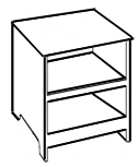 Shaker Pedestal\/Nightstand w\/Two Open Compartments 